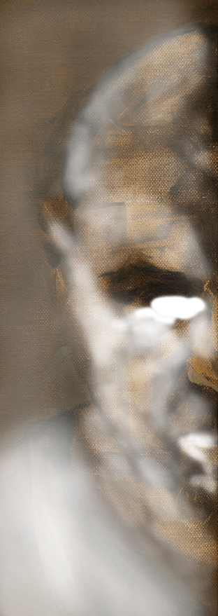 self-portrait digital retouch of Maciej Dyczkowski's painting